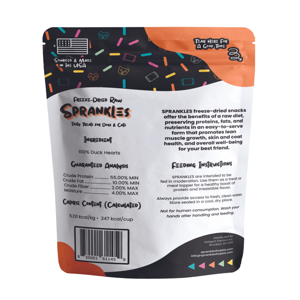 Wholesale Freeze Dried Duck Heart Treats - Sprankles for Pets