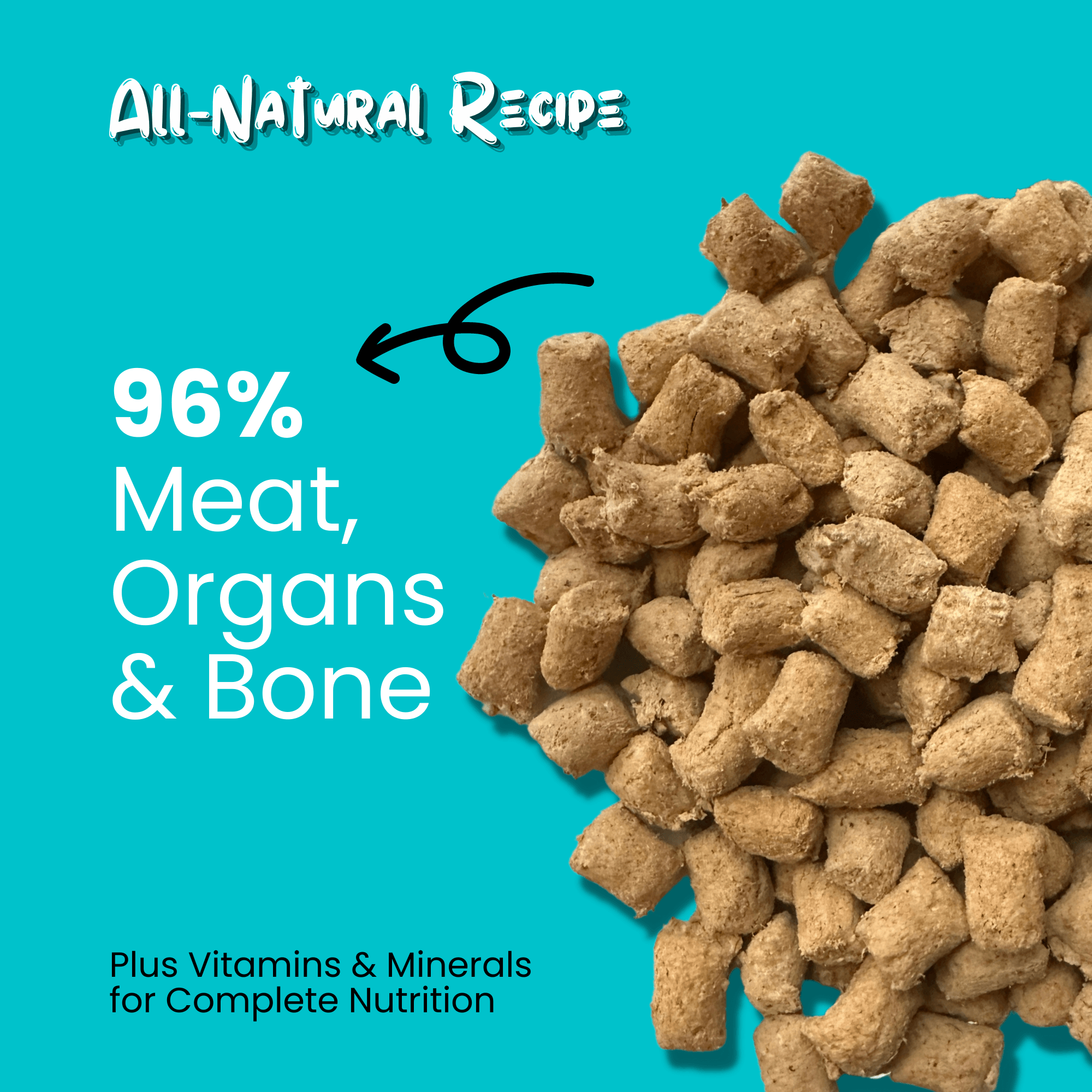 Freeze Dried Raw Dog Food Beef Recipe Use as Complete Meal Topper or Treat
