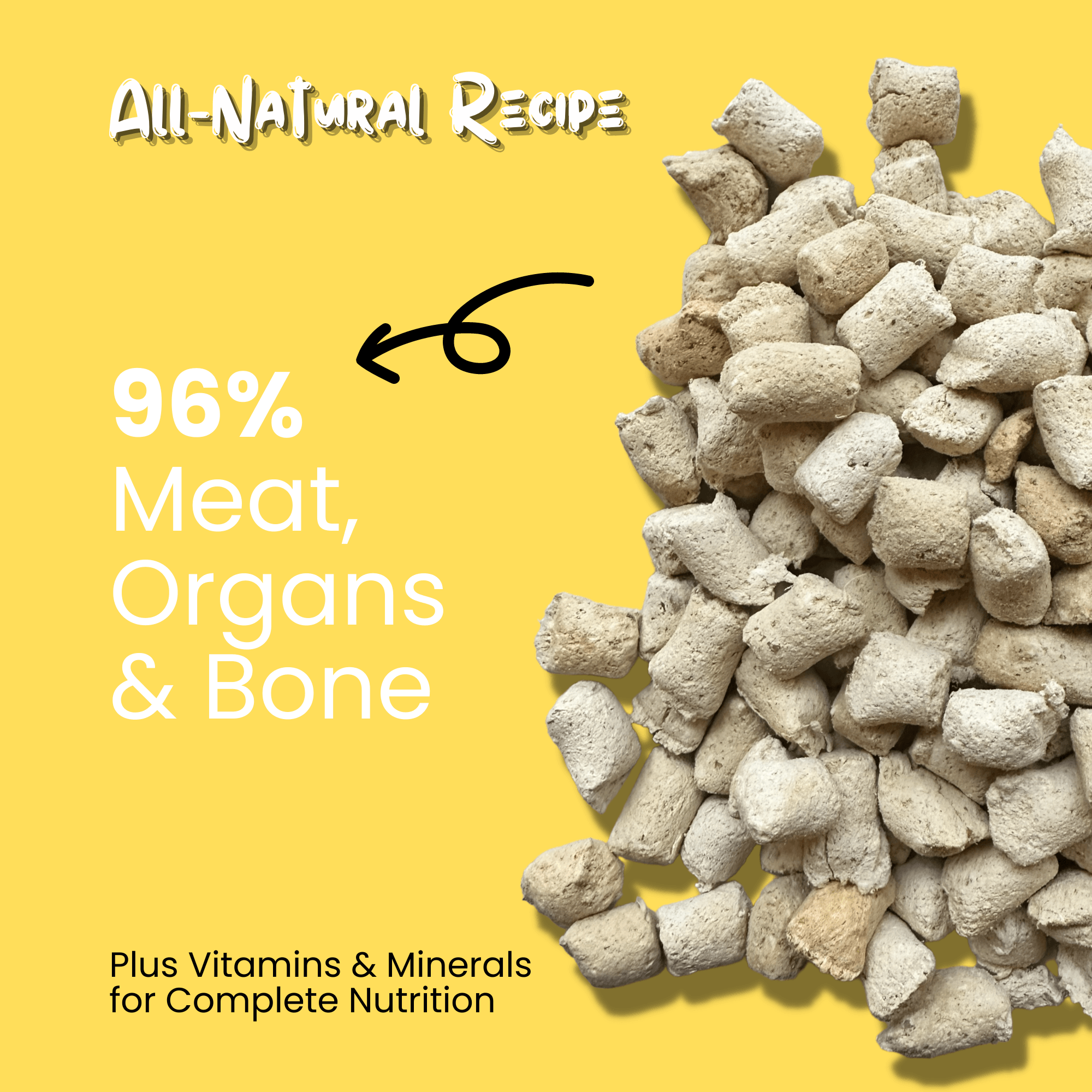 Freeze Dried Raw Dog Food Chicken Recipe Use as Complete Meal Topper or Treat